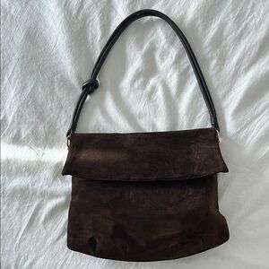 Vintage Susan Gail Chocolate Brown Suede Shoulder Bag